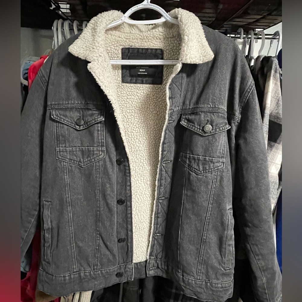 Fur denim jacket